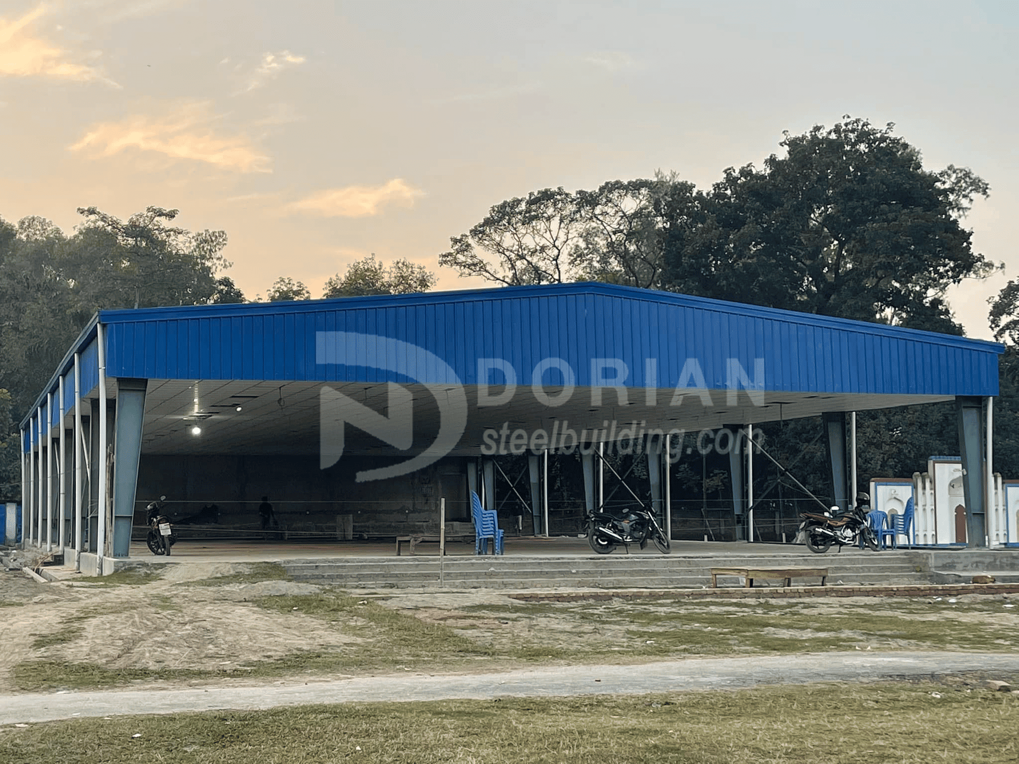 1050 Square Meters Steel Structure Parking Shed In Myanmar 1