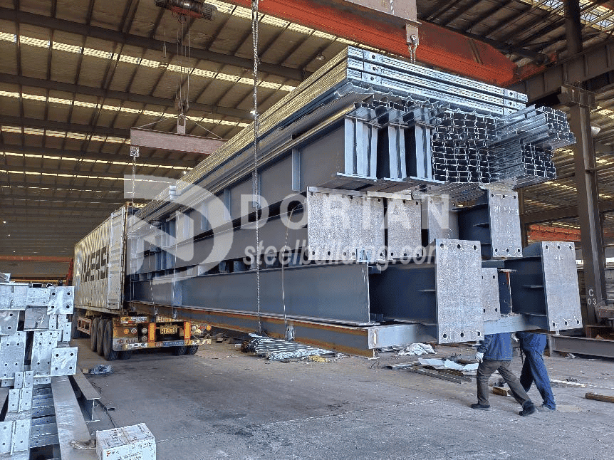 2592-square-meters-steel-structure-for-steel-bar-rolling-mill-production-line-shipped-to-libya-part-iishipping-and-pre-installation-2
