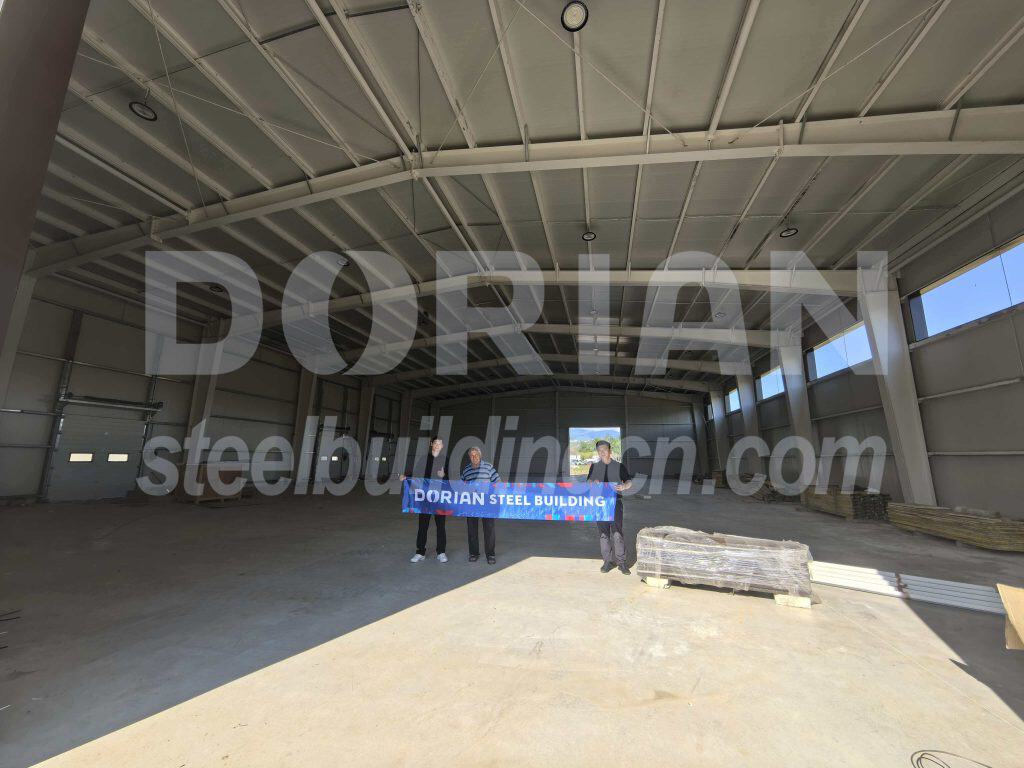 Oman clients visiting Dorian steel building factory for project discussion.