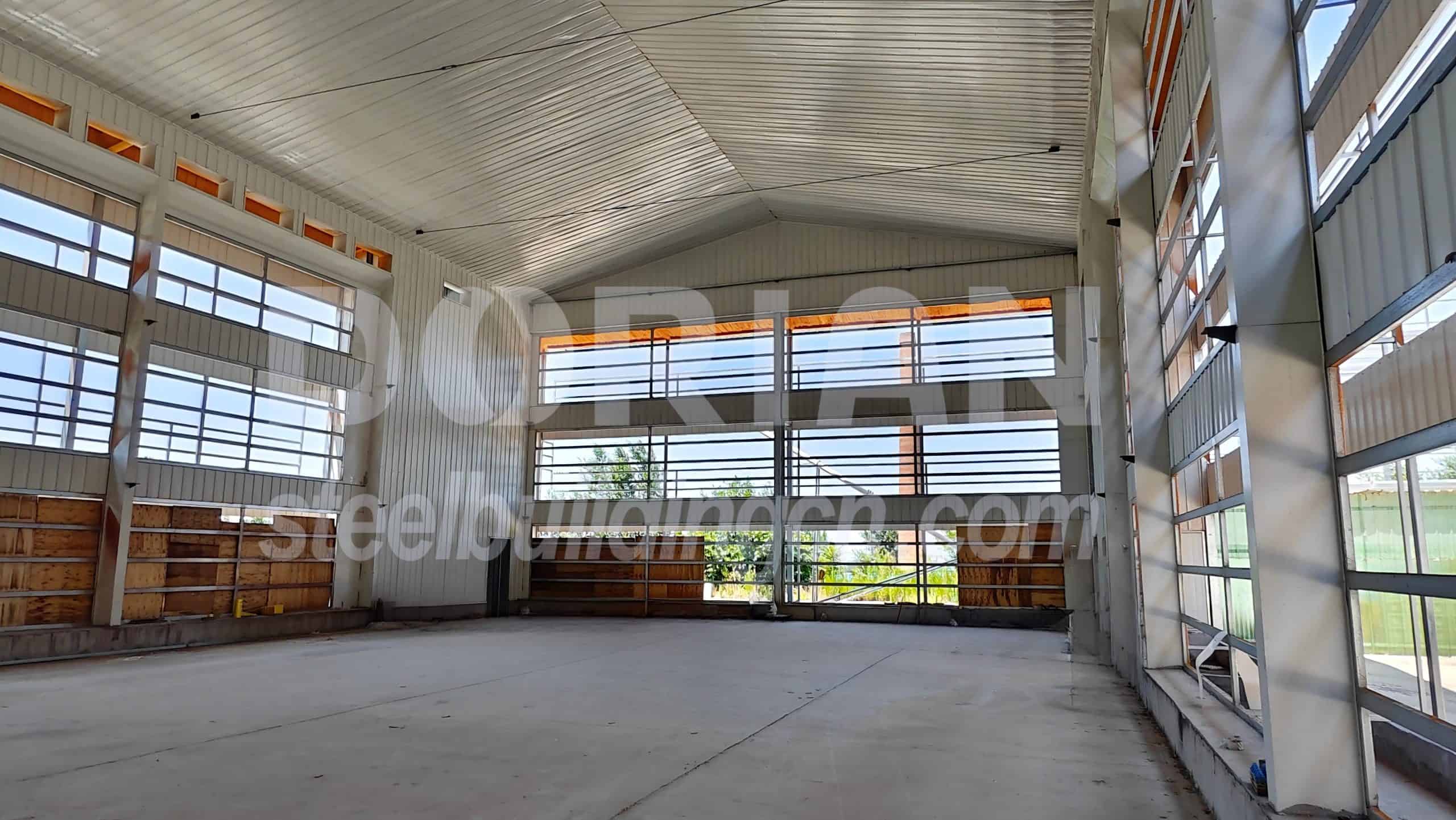 Spacious Steel Warehouse Interior