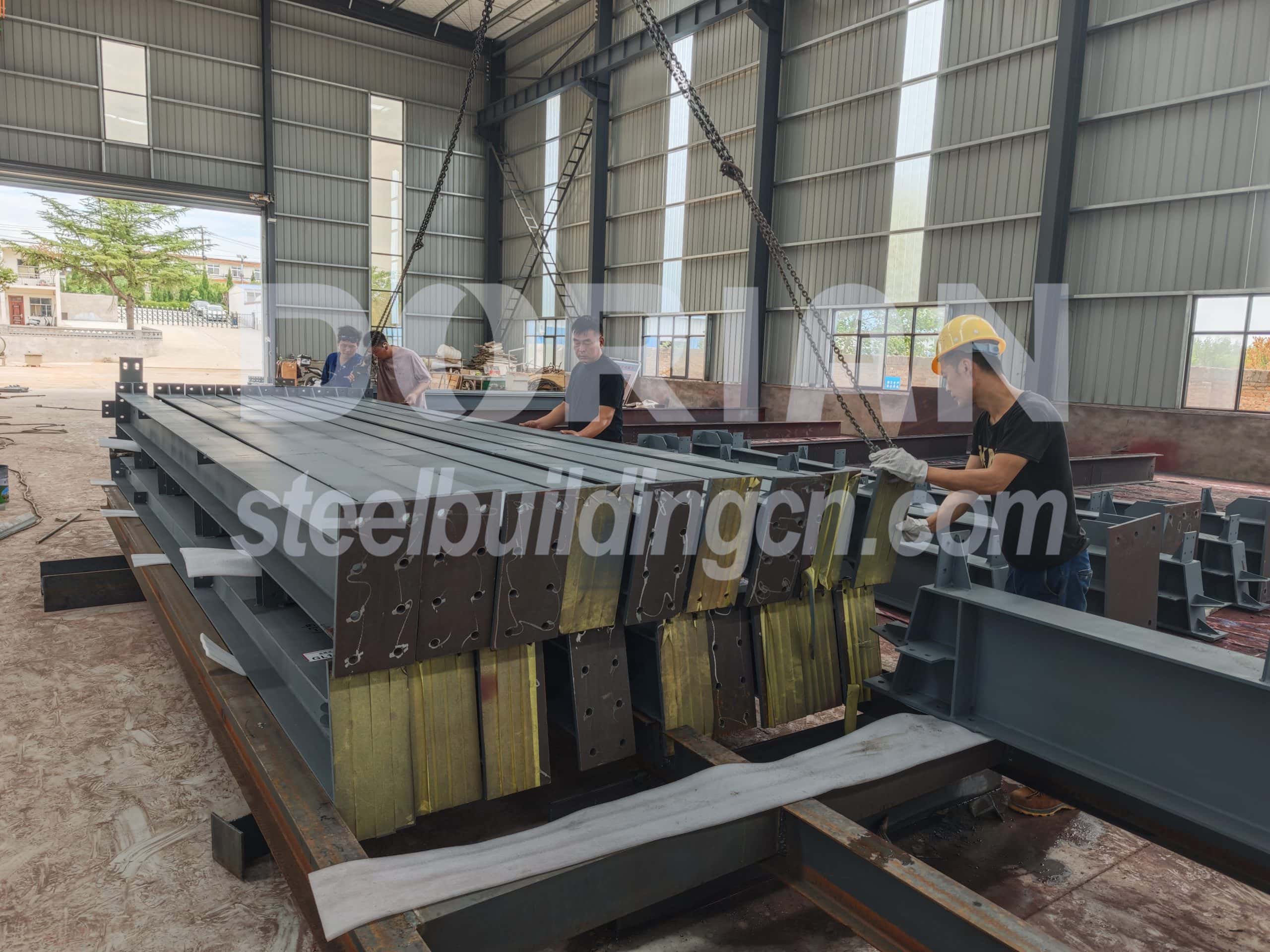 Steel Structure Manufacturing in Factory