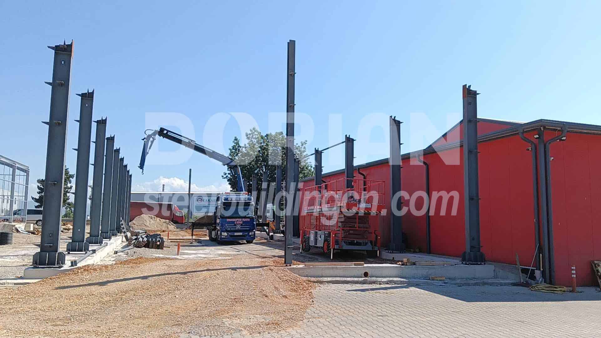 Steel Building Construction Site in Bulgaria
