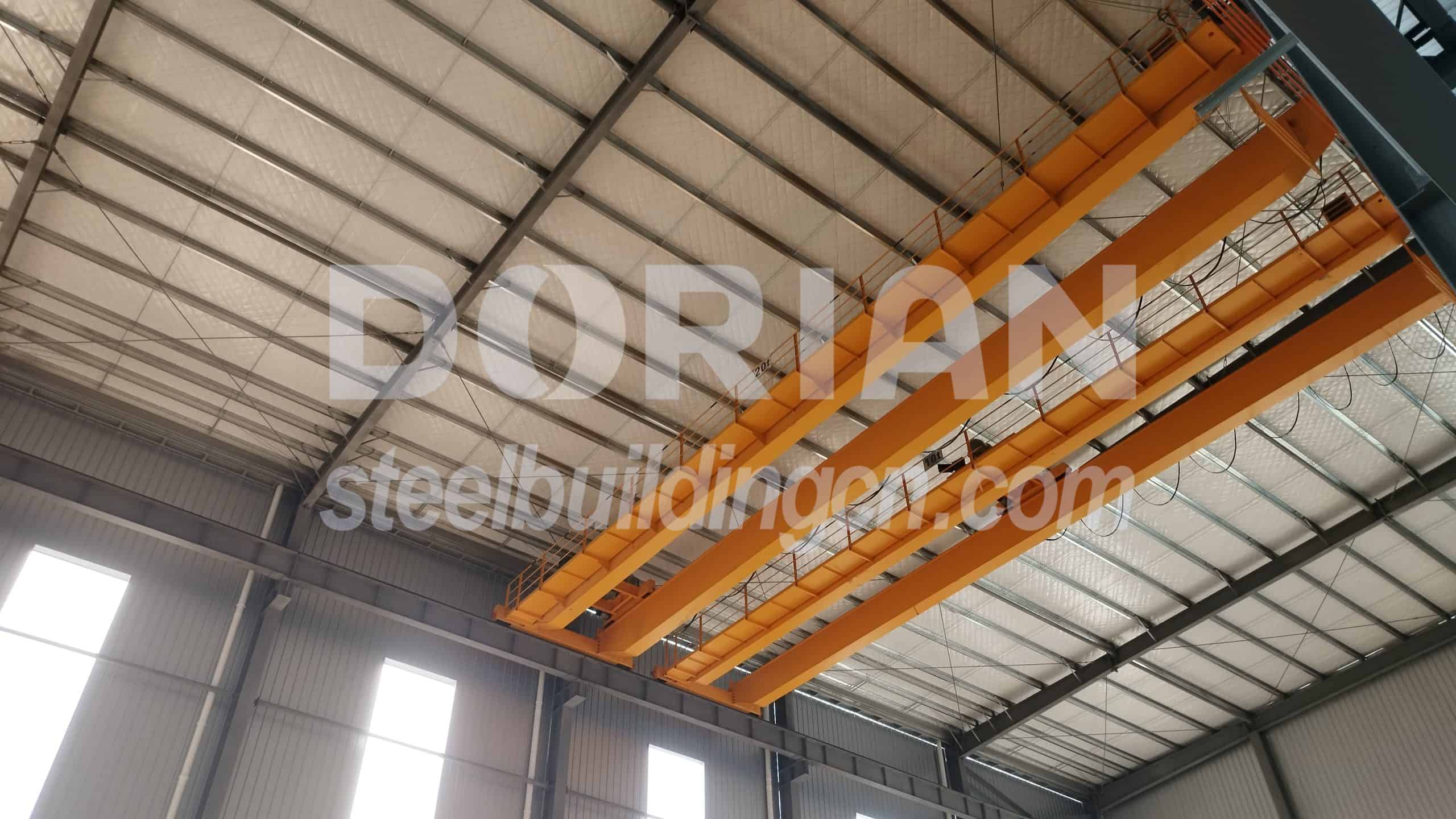 Large Overhead Crane in Steel Warehouse