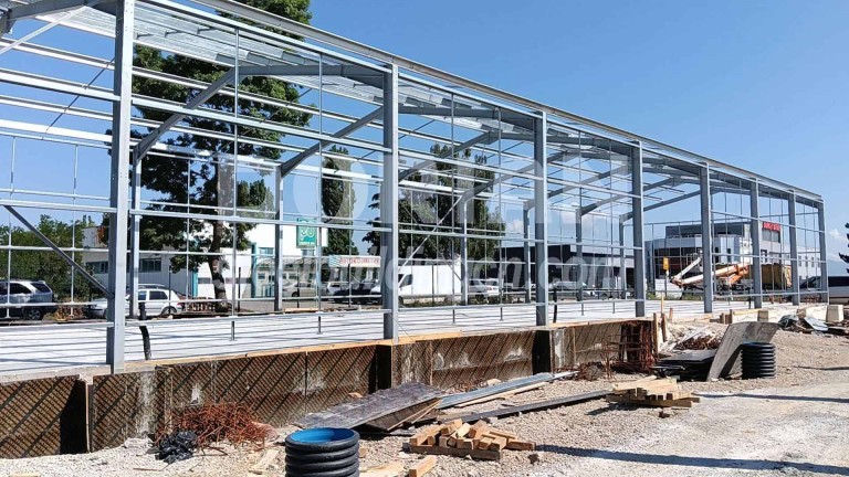 Steel Building in Bulgaria Construction Site