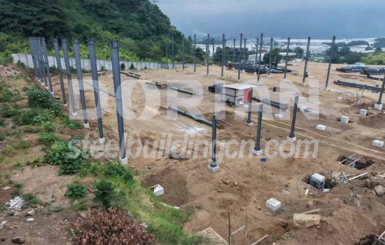 Steel Structure Warehouse Construction Site